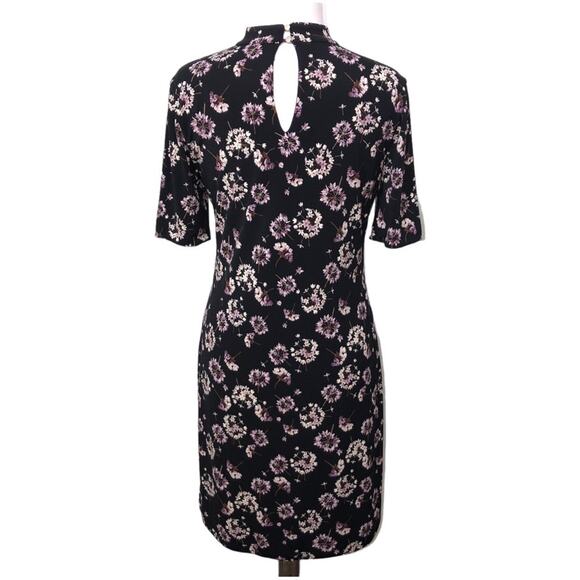 WHBM Floral Reversible Short Sleeve Choker Knit Shift Dress Medium EUC - Picture 7 of 12
